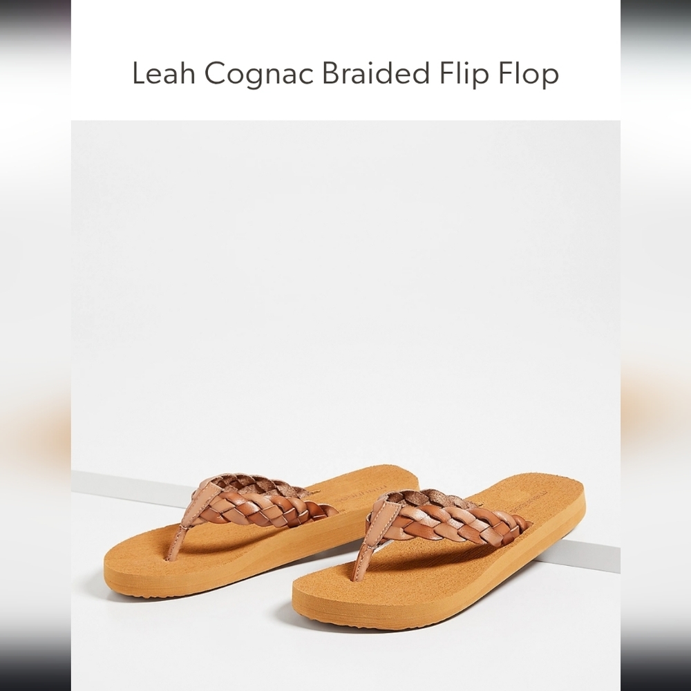Maurices Leah Cognac Braided Flip Flops Size 9 Soft & Comfy Resort Wear